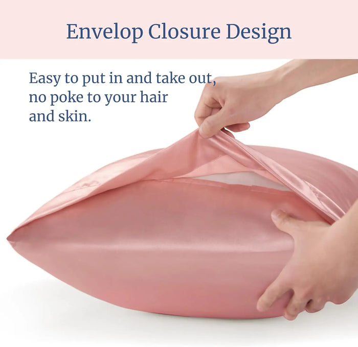2pcs Satin Pillowcase for Skin and Hair, Satin Pillow Cases Set of 2 Soft Breathable Smooth Cooling Pillow Covers for Sleeping
