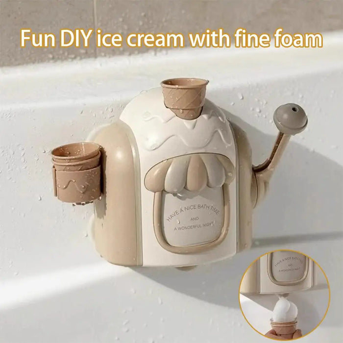 Bath Toy Portable Ice Cream Foam Maker Bath Bubble Toy for Boys Girls Birthday Gift Ice Cream Machine Water Bathroom Toy