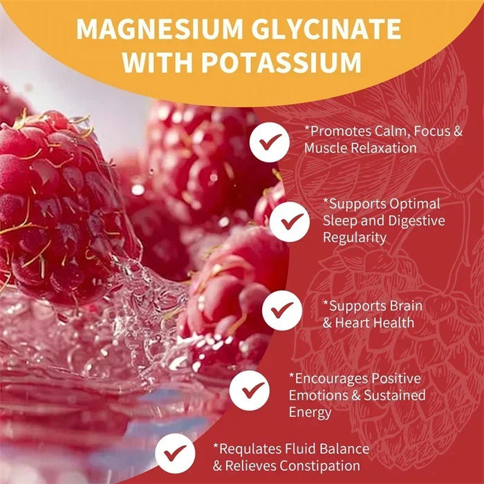 Magnesium Glycinate Gummies - Reduces Stress and Anxiety, Improve Sleep Quality, Support Memory, Concentration & Muscle Spasms