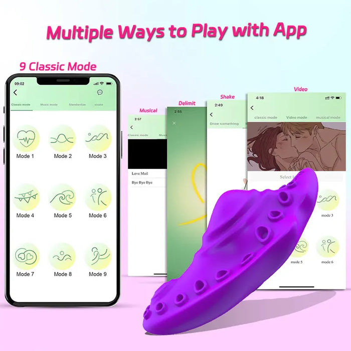 Wearable underwear vibrator with application vibrating egg, rechargeable butterfly clitoral stimulator vibrating toy for women