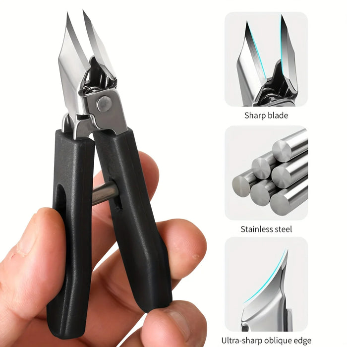 5pcs Heavy-Duty Nail Care Kit, Precision Cutting for Thick Nails, Includes Slant Tweezers, Cuticle Pusher, Eagle Beak Pliers
