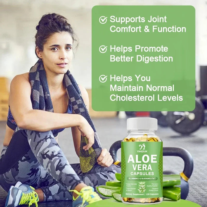 Natural Herbal Aloe Vera Supplement, Support Digestive Health & Natural Detox, Skin Care & Immune System Aid, GMP Certified