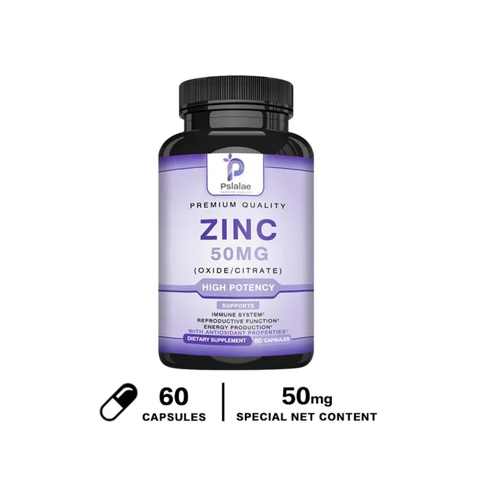 Zinc Supplements - Promotes Energy Production, Supports Immune System and Overall Health
