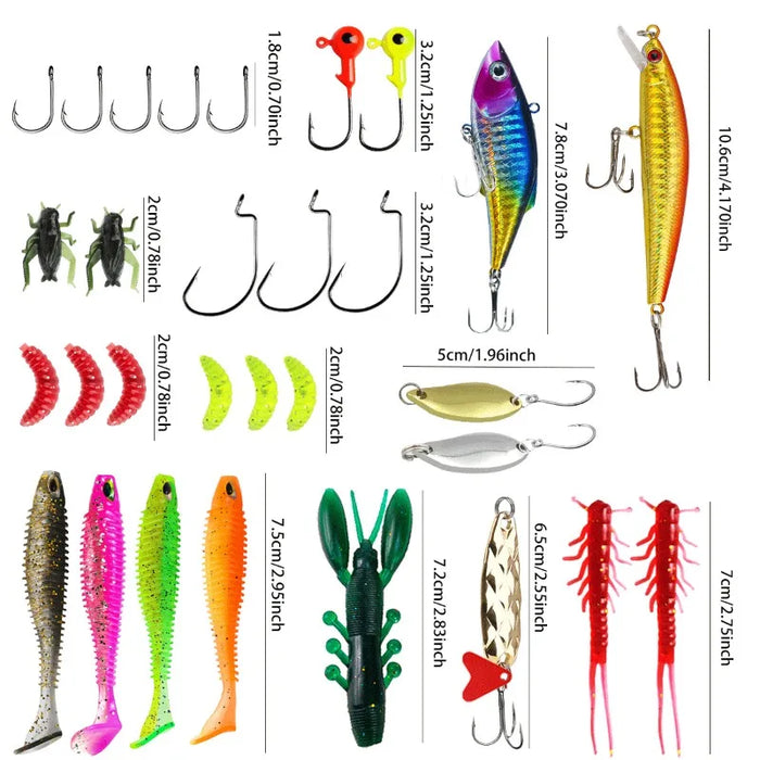 Fishing Lures Set Christmas Bait Box Fishing Tackle Sets Lure Fish Bait and Hook Christmas and New Year Gift Fishing Gear