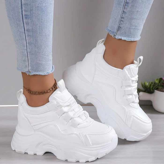 Women's Casual Sports Shoes -Elegant for All Seasons ,lightweight Comfortable Platform Sneaker,white Shoe All-match