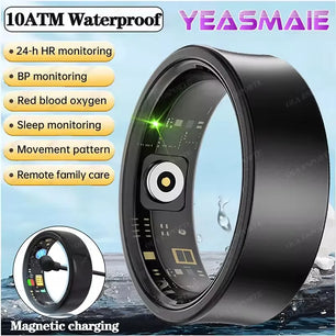2025 New Smart Ring Blood Oxygen Heart Rate Sleep Monitor Sports GPS Tracking Remote Care 10ATM Waterproof Men Women Smartring