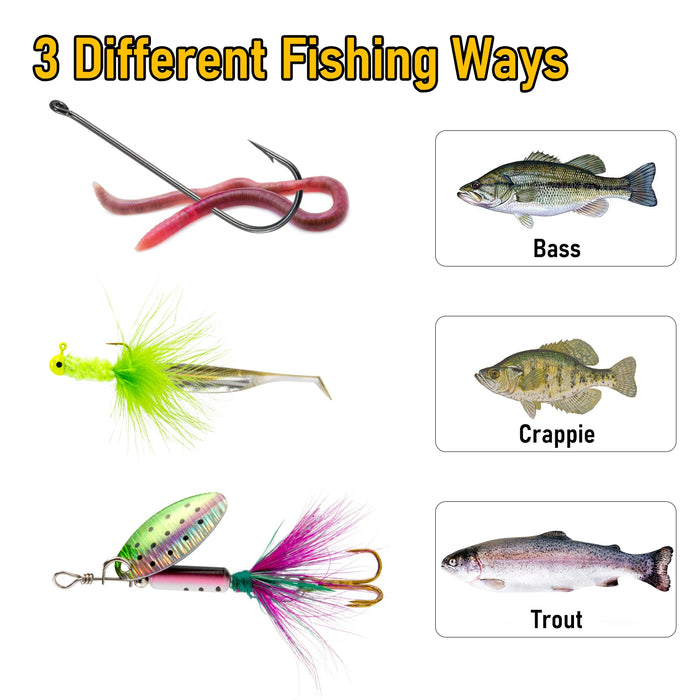 Survival Fishing Kit, Pocket Reel, Jig Head Hook, Line, Spinner Spoon, Lure, Bass, Crappies, Trout, Outdoor Hiking, Camping