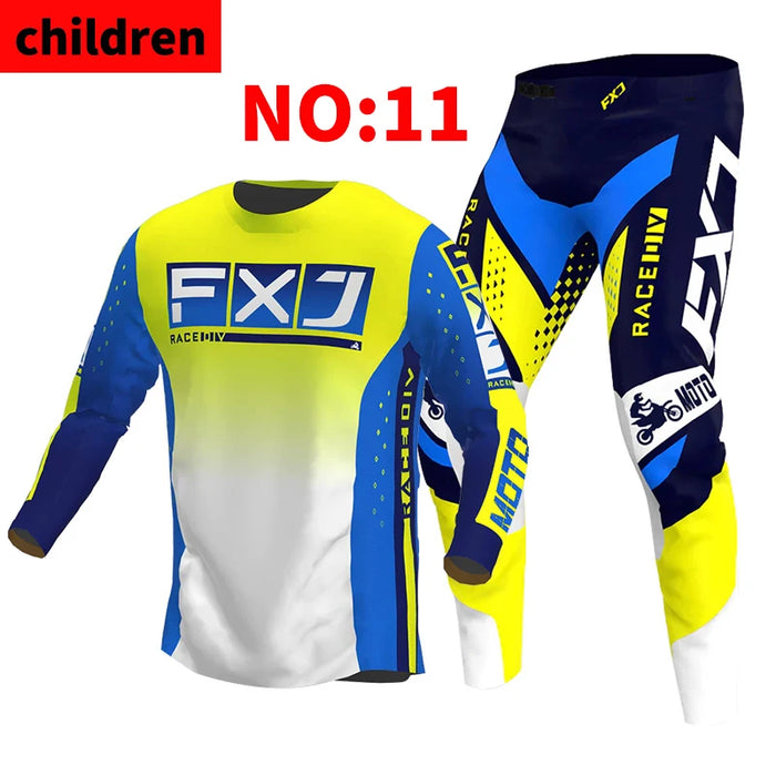 SIZE 20 22 24 26 28 motocross jersey and pants kids FXJ enduro gear set MX Gear Set children Youth MTB DH UTV Racing Sui