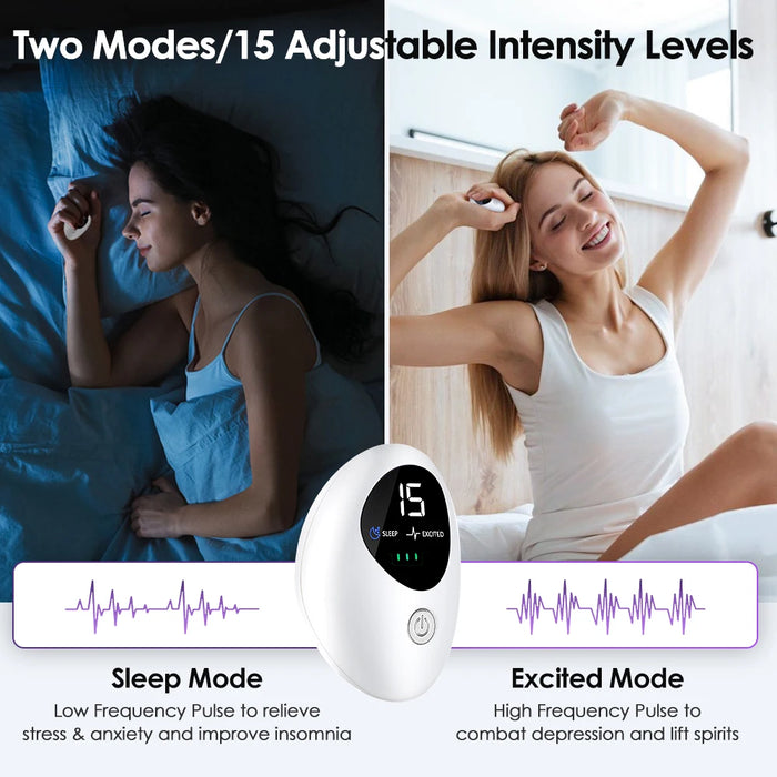 Handheld CES Sleep Aid Device EMS 2Modes & 15 Levels Hypnosis Insomnia Mental Stress Pressure Relief Anxiety Eliminat Relaxation