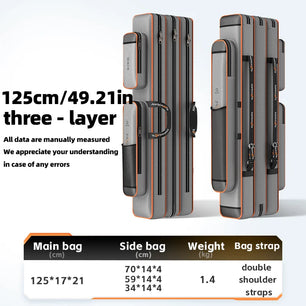Fishing Gear Bag: Shock & Wear Resistant, Large Capacity with Multi-Layer Storage for Fishing Rods & Tackle