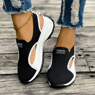 Women's Sport Shoes New Outdoor Wear Soft Bottom Anti-Slip Breathable Hollow out Slip-On Sneakers