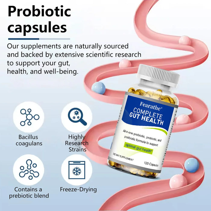 Gut Health Capsules - All-in-One Prebiotic, Probiotic & Postbiotic Formula - Supports Digestion, Detoxification & Immune Balance