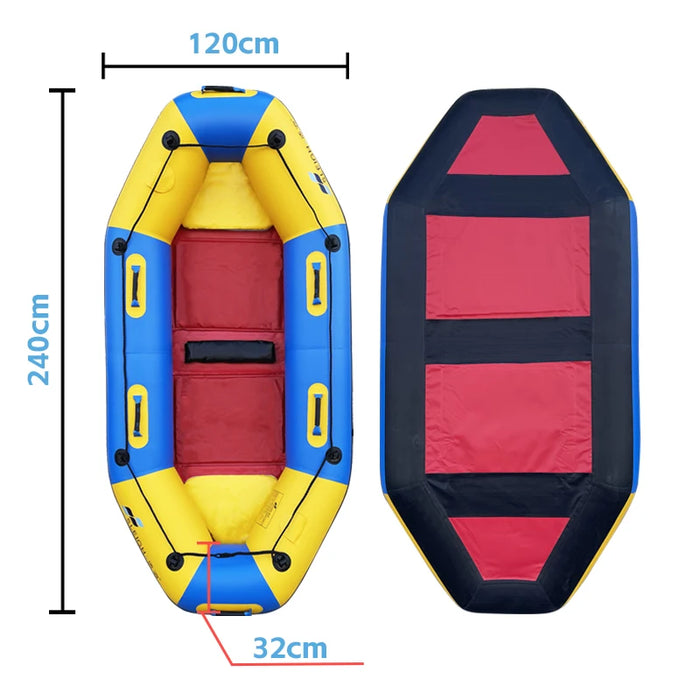 2.4M High-quality PVC Drifting Boat for Water Adventures 2 PERSON Inflatable Kayak Canoe for Outdoor Water Fun