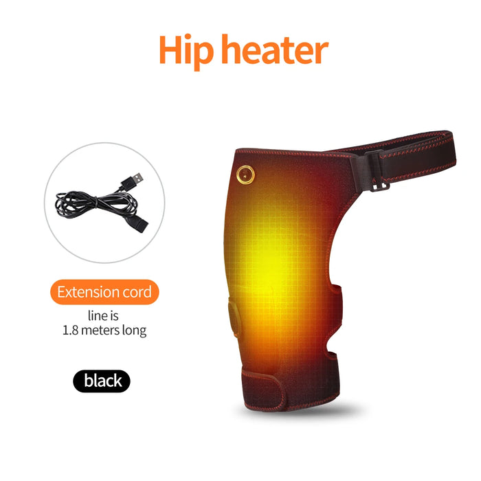 Full-Wrap Hip Support Brace with Massager Sciatica Pain Relief Buttock Physical Therapy Recovery Focused Hip Heating USB-Powered