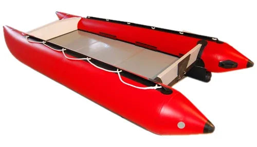 11 Ft Inflatable Catamaran Inflatable Boat Dinghy Mini Cat Boat Gray