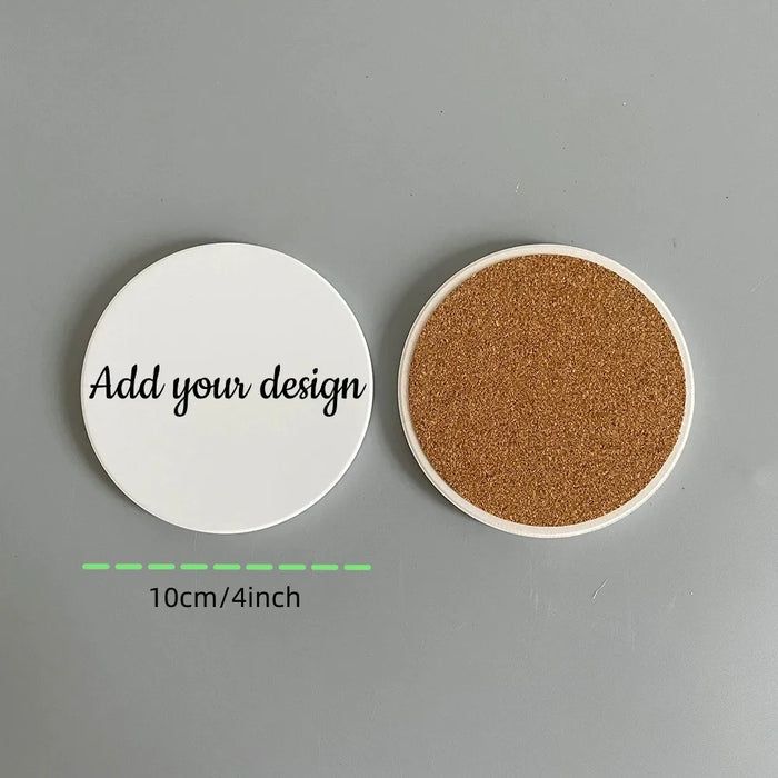 Personalized Photo Ceramics Absorbent Bar Coasters With Cork Customize Cup Mat Pad For Home Decoration Wedding Favors Birth Gift