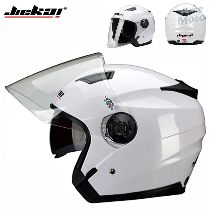 JIEKAI Motorcycle Half Helmet Men Dual Lens Scooter Moto Casco Village Riding Capacete De Moto Motocross Helmets