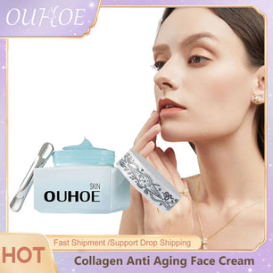 Collagen Anti Aging Cream Face Reduce Fine Lines Wrinkle Remove Melasma Melanin Glowing Moisturizing Deep Hydrating Facial Cream