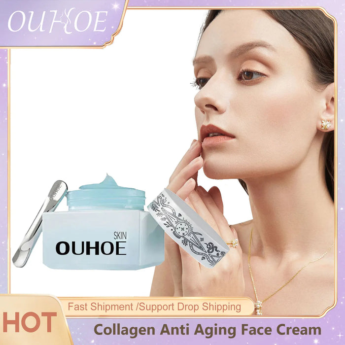 Collagen Anti Aging Cream Face Reduce Fine Lines Wrinkle Remove Melasma Melanin Glowing Moisturizing Deep Hydrating Facial Cream
