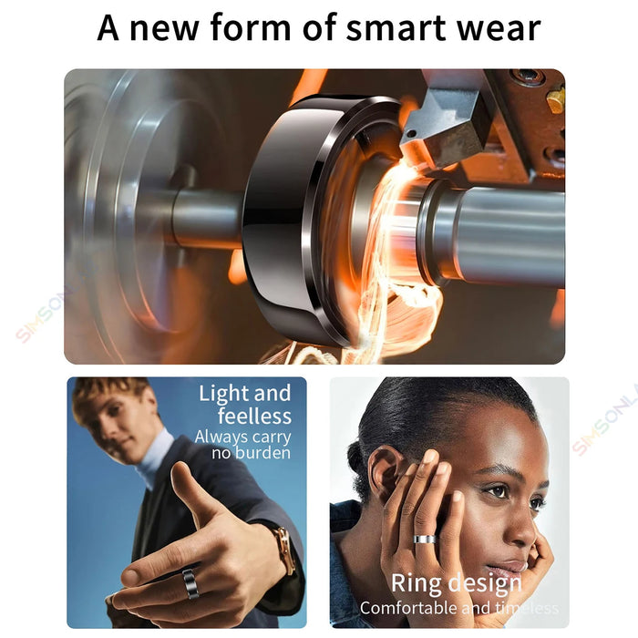 2025 New Smart Ring Sleep Monitor Health Detector IP68 Waterproof Motion Tracker Large Battery R06 Men Women Holiday Gifts Ring
