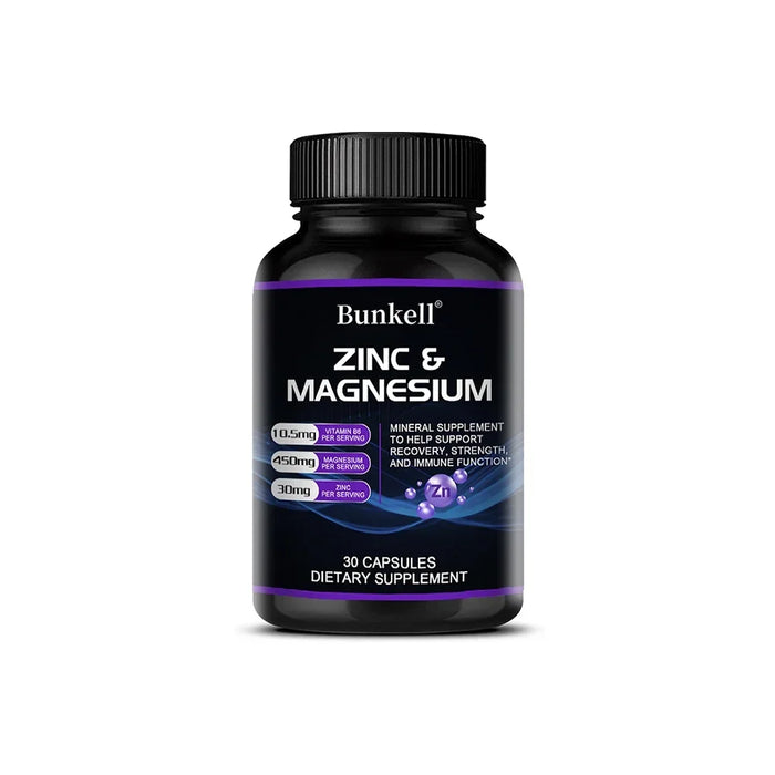 Zinc + Magnesium Supplement, Strong Bones, Teeth, Heart, Nerves, Enhance Immunity, Support Bone Density and Muscle Health