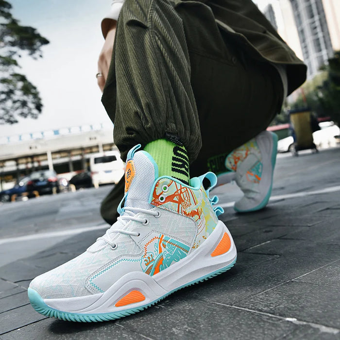 Basketball Shoes for Men Cushioning Basketball Sneaker Women High-top Outdoor Sport Sneakers Breathable Athletic Shoes