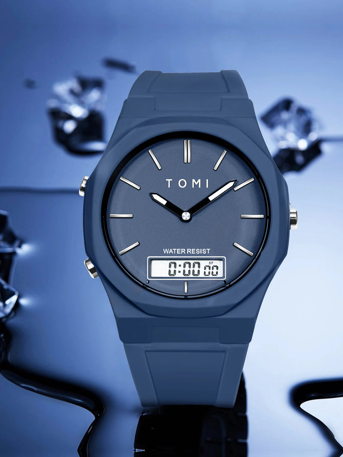 TOMI Men's Electronic Watch; Trendy Simple Wrist Watch; Waterproof Sports Outdoor Electronic Watch