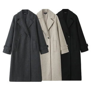 European and American Women's Clothing, New, Soft Loose Lapel Long-sleeved Coat and Coat