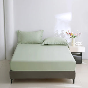 Home Bedding Fitted Sheet Set Bamboo Green Lyocell Fiber Mattress Cover&Pillowcase Eucalyptus Customized Sheet Set Deep Pocket