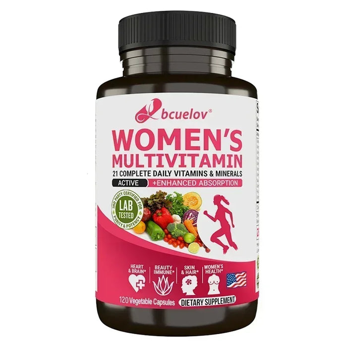Multivitamin for Women + Stress Support with 21 Daily Vitamins and Minerals - Support Immunity, Hair, Skin & Nails, Non-GMO