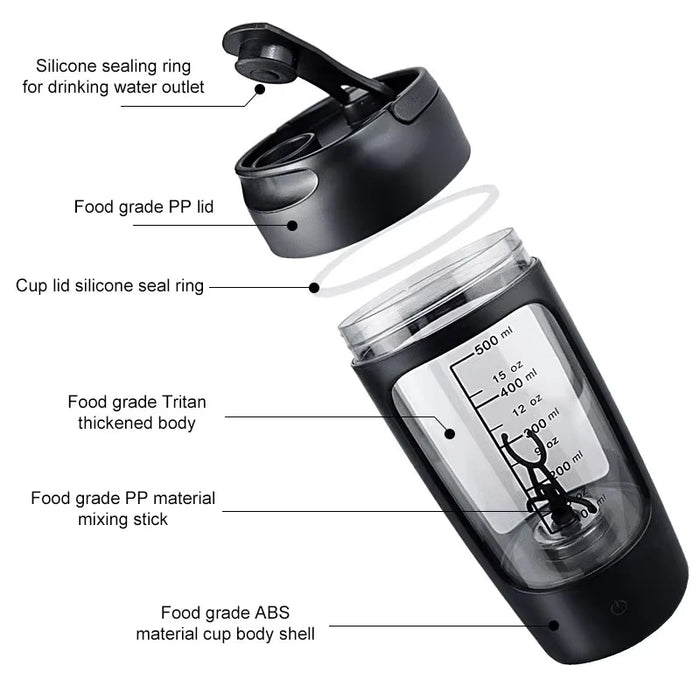 Portable Electric Shake Cup Fully Automatic Stirring Cup Rechargeable Milkshake Sports Fitness Carry Protein Powder Shake Cup