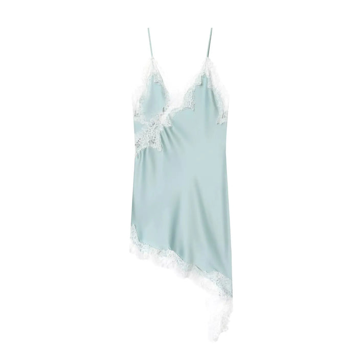 MUJER Lace Slip Mini Dress Women Satin Backless Summer Dress Woman Asymmetric Party Women's Dress Sexy Beach Dresses for Women