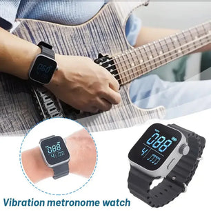 Wearable Vibrating Metronome - Multi-Function Music Instrument Metronome with Adjustable Strap, Watch-Style Design for Sports