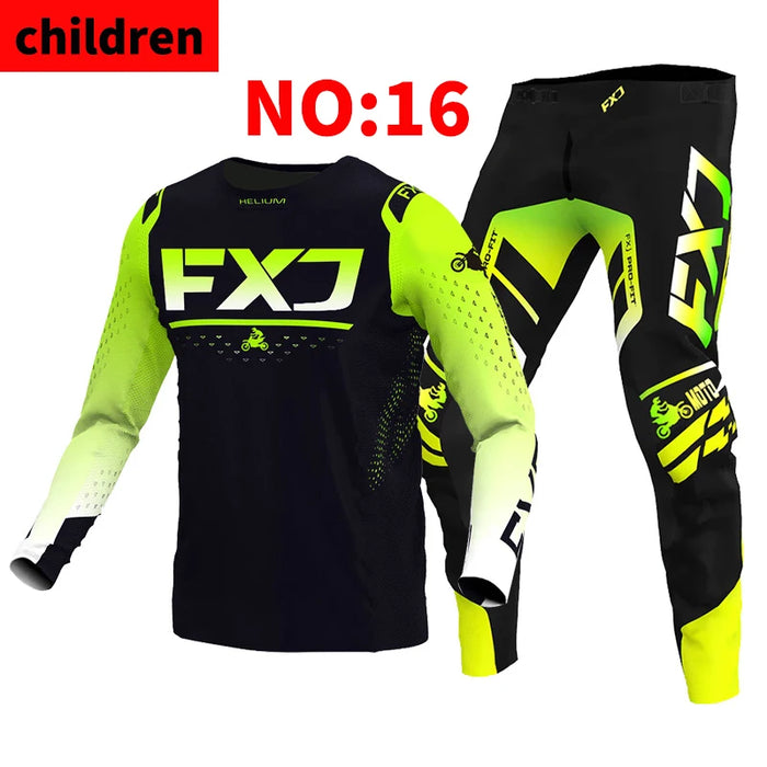 SIZE 20 22 24 26 28 motocross jersey and pants kids FXJ enduro gear set MX Gear Set children Youth MTB DH UTV Racing Sui