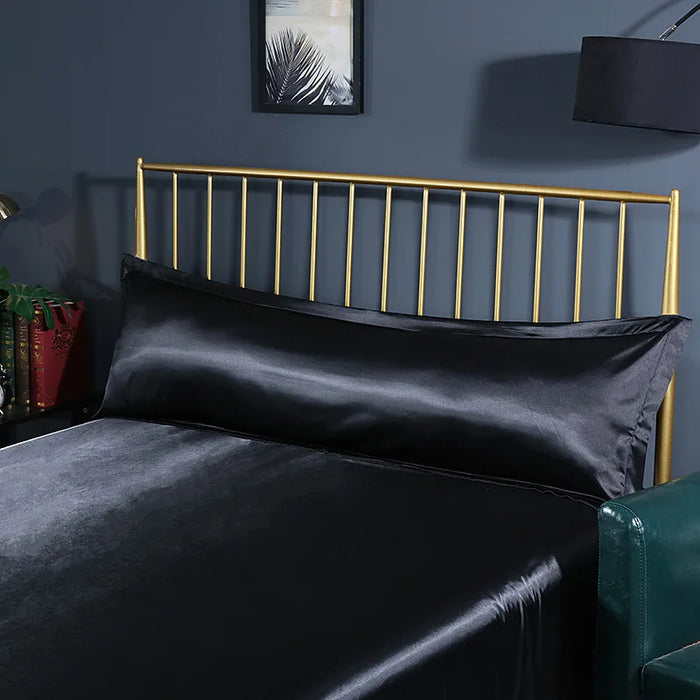 120/150cm Satin Long Pillowcase Solid Color Pillow Case Cover Summer Cool Pillow Cover Home Textile For Bedroom