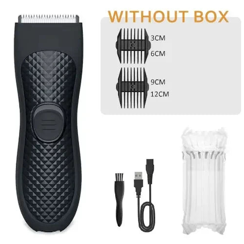 Men's Electric Body Hair Trimmer Rechargeable Shaver Ceramic Blades Waterproof Personal Care Grooming Tools