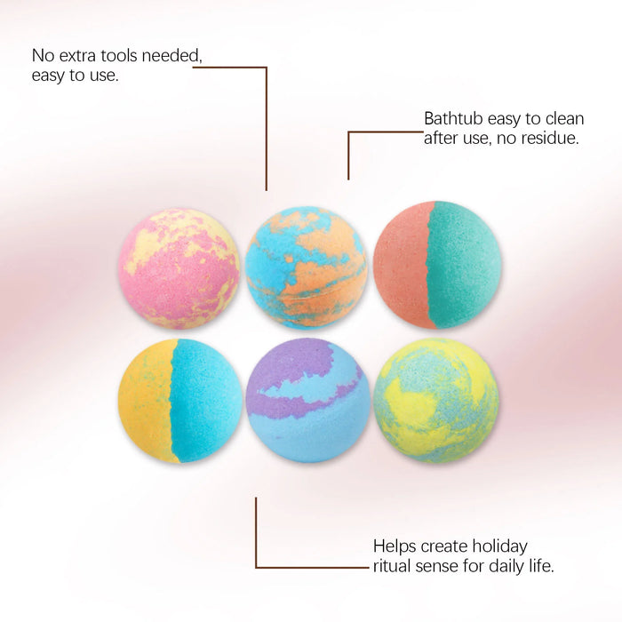 Christmas Bubble Bath Ball Gift Box Relaxing Moisturizing Dry Skin Fatigue Relief Smoothing Colorful Salt Ball Bubble Bombs Set