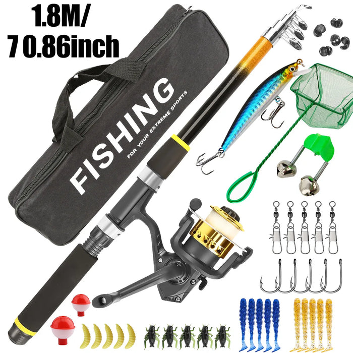 Lure Fishing Rod Set Sea Fishing with Bait Hard Bait and Soft Bait Set Fishing Gear Accessories Suitable for Beginners