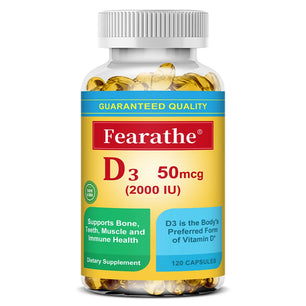 Vitamin D3 2000 IU (50 mcg) Capsules, Extra Strength Vitamin D Supplement for Bone and Immune Health Support,Dietary Supplement