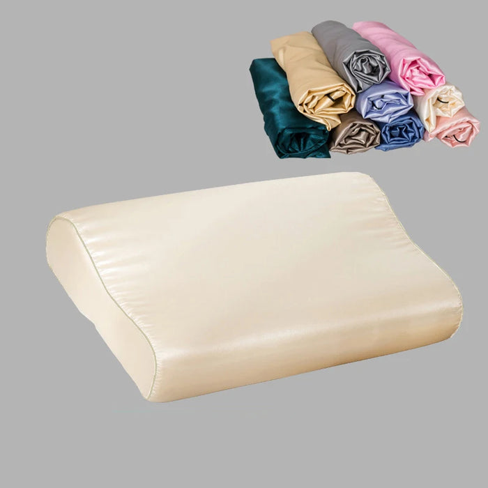 1 Pcs Luxury Satin Pillowcase 30cmx50cm/40cmx60cm Pure Color Luxury Comfortable Imtation Satin Memory Foam Pillow Cover