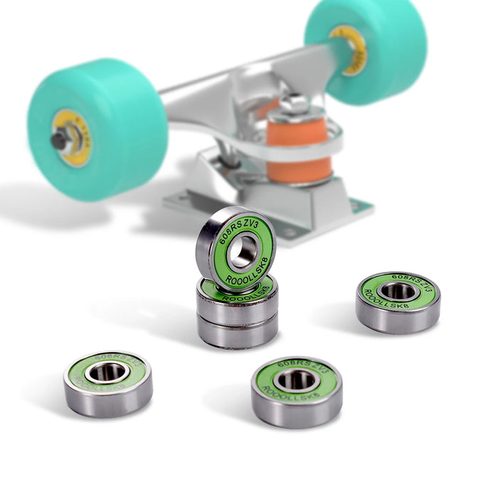 16pcs Rooollsk8 Roller Skate Bearings Skateboard Bearings 608RS Longboard Bearing Scooter Roller Skates Steel Sealed Bearing