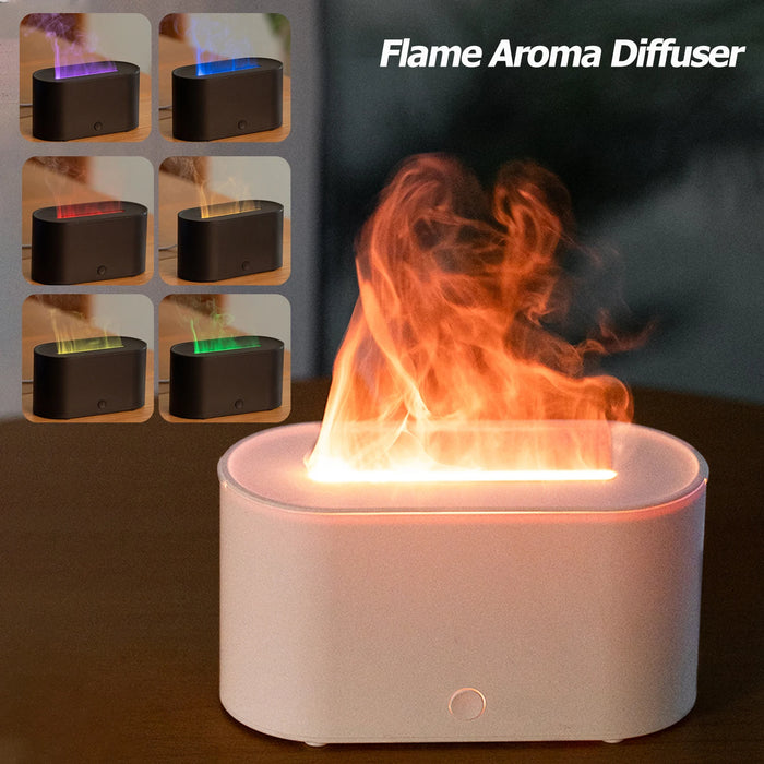 130ml Colorful Flame Air Aroma Diffuser Humidifier USB Desktop Essential Oil Diffuser Ultrasonic Aromatherapy Diffusers