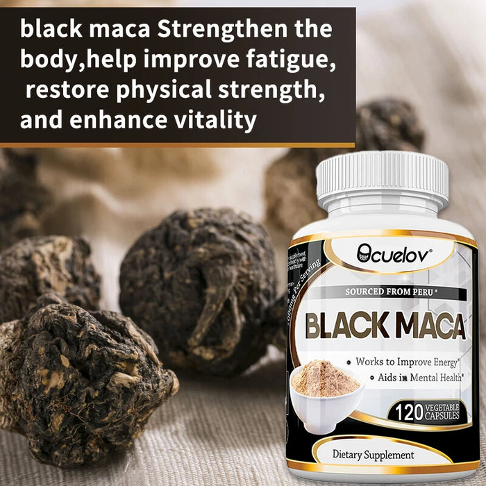 Black Maca Extract 1000mg – Organic Peruvian Maca Supplement, High Potency Energy, Mood & Performance Support, Vegan, Non-GMO
