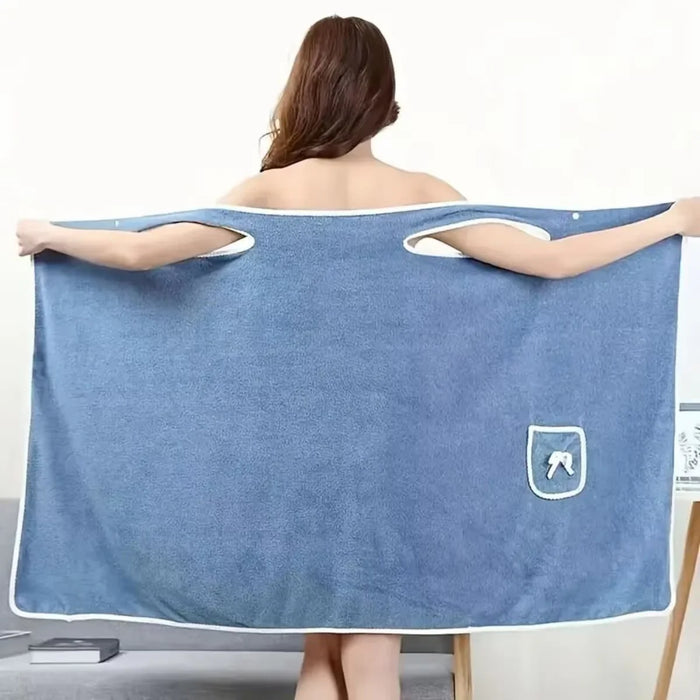 1 Pcs Women's Wearable Bath Towel - Quick-Dry Microfiber Robe for Shower, Beach & Spa - Girls-Friendly Design