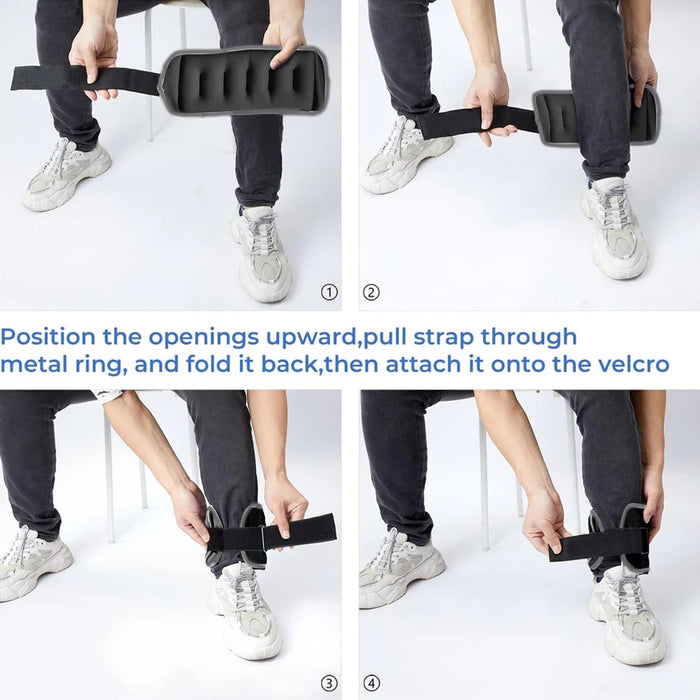1Pair Adjustable Ankle Weights for Women and Men (0.25kg/0.5kg Each Pack), Adjustable Leg Weights with Straps, Strength Training