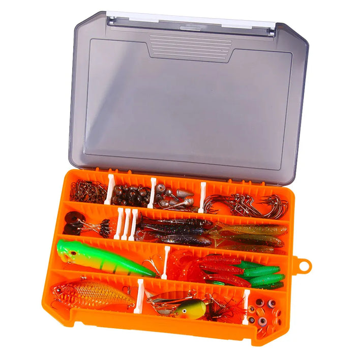 158PC Fishing Lures Set Full Kit Soft Hard Baits Metal Spoons Jigs Hooks Sinker Weight with Tackle Box Saltwater Freshwater Gear
