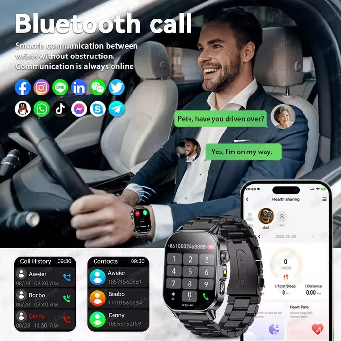 2026 New ECG + PPG Smart Healthy Diagnosis Surveillance Women Body Analysis Blood Pressure Lipid Uric Acid Health SmartWatch Men