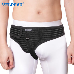 VELPEAU Hernia Belt for Left/Right Side Single Inguinal and Pain Relief, Adjustable Groin Hernia Recovery Strap for Men & Women