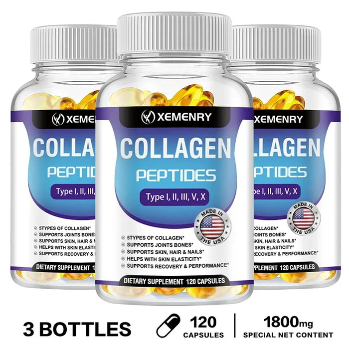 Collagen Peptide - Anti-Aging, Anti-oxidation, Anti-wrinkle, Type I, II, III, V Premium Collagen ComplexSupplements