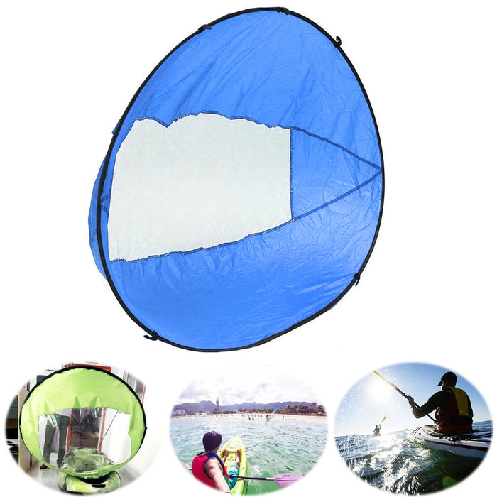 46 inch Kayak Wind Sail Folding Kayak Downwind Paddle Board Clear Window Sail Inflatable Canoe Boat Sail SUP Surfboard Accessory